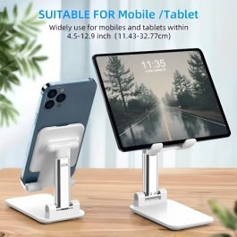 Foldable & Adjustable Mobile Phone And Tablet Stand | Flexible Desktop Mount & Lazy Bracket Support For All Devices (random Color